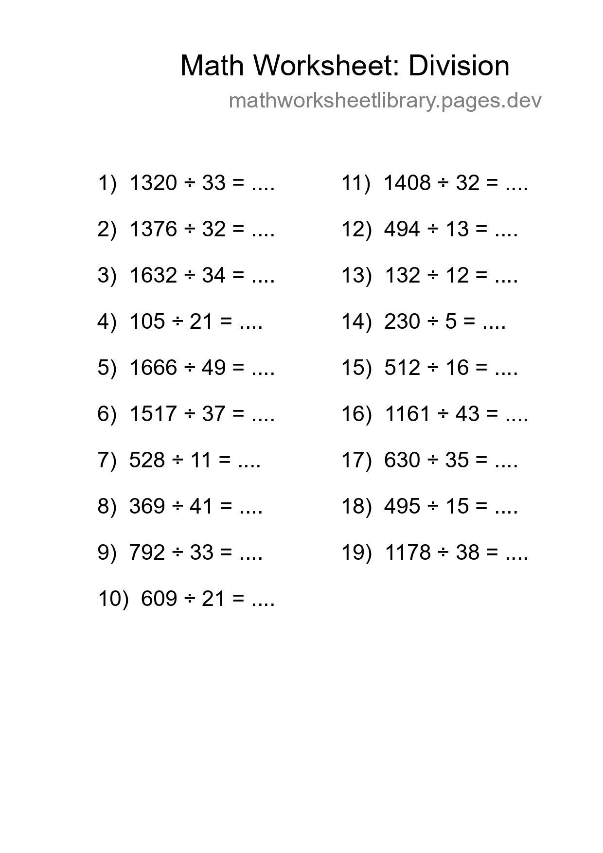 Free 19 Division Math Worksheet For Grade 2 - Part 54