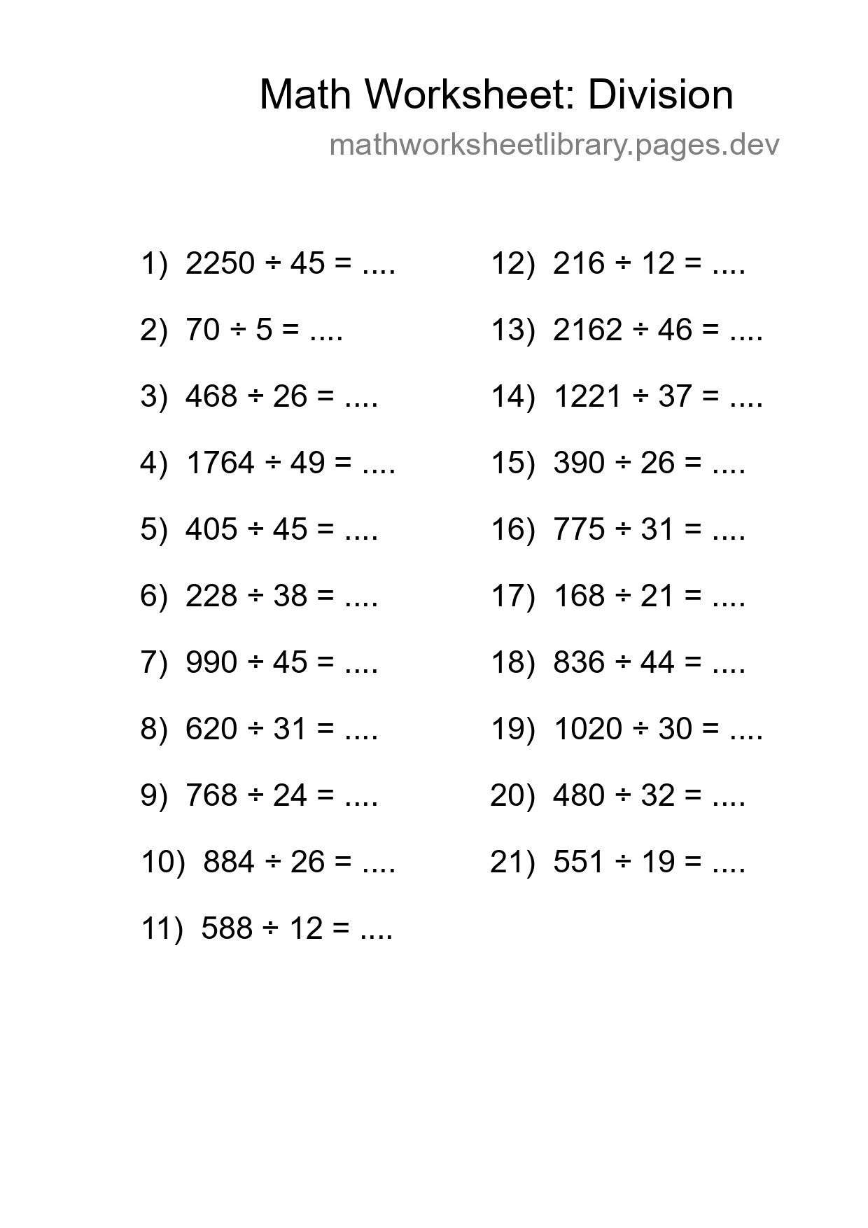 Free 21 Division Math Worksheet For Grade 2 With Answers - Part 14