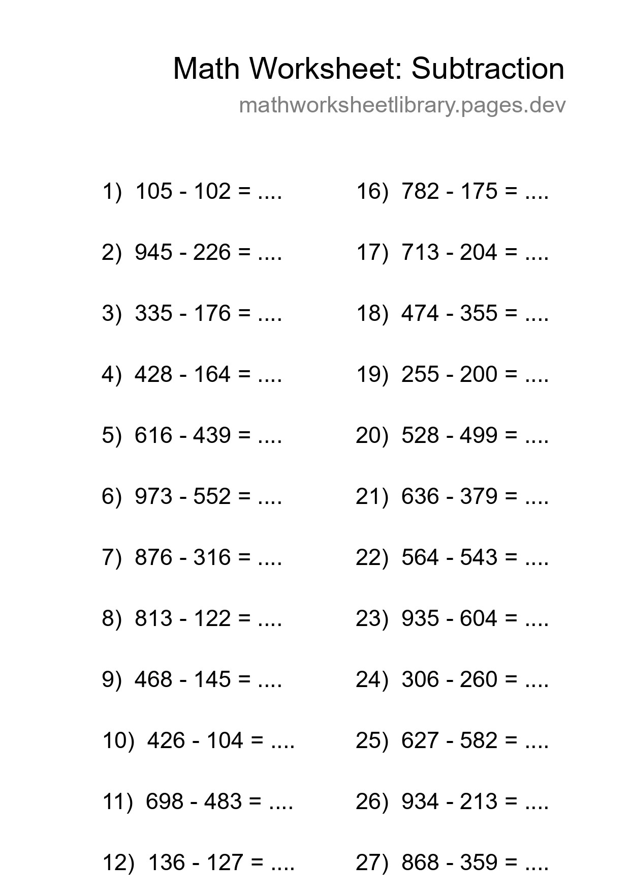 Free 29 Subtraction Math Worksheet For Grade 5 With Answers - Part 268