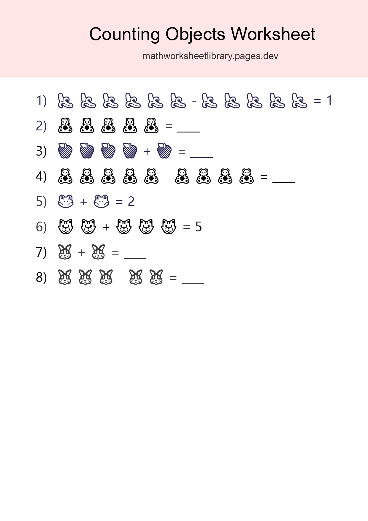 Free Counting Objects Worksheet For Kindergarten - Part 183