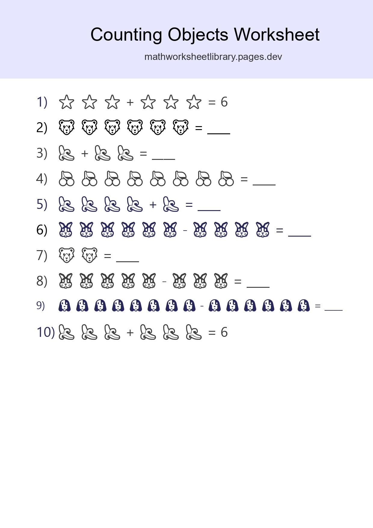 Free Counting Objects Worksheet For Kindergarten - Part 43