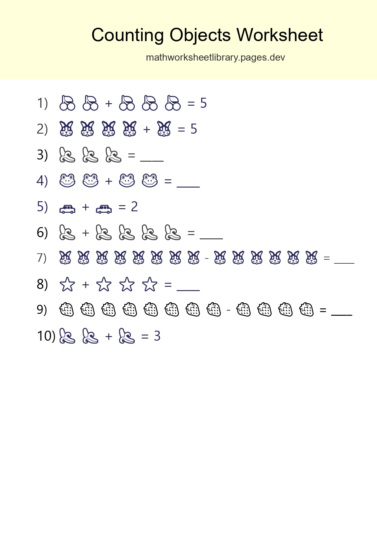 Free Counting Objects Worksheet For Kindergarten - Part 53
