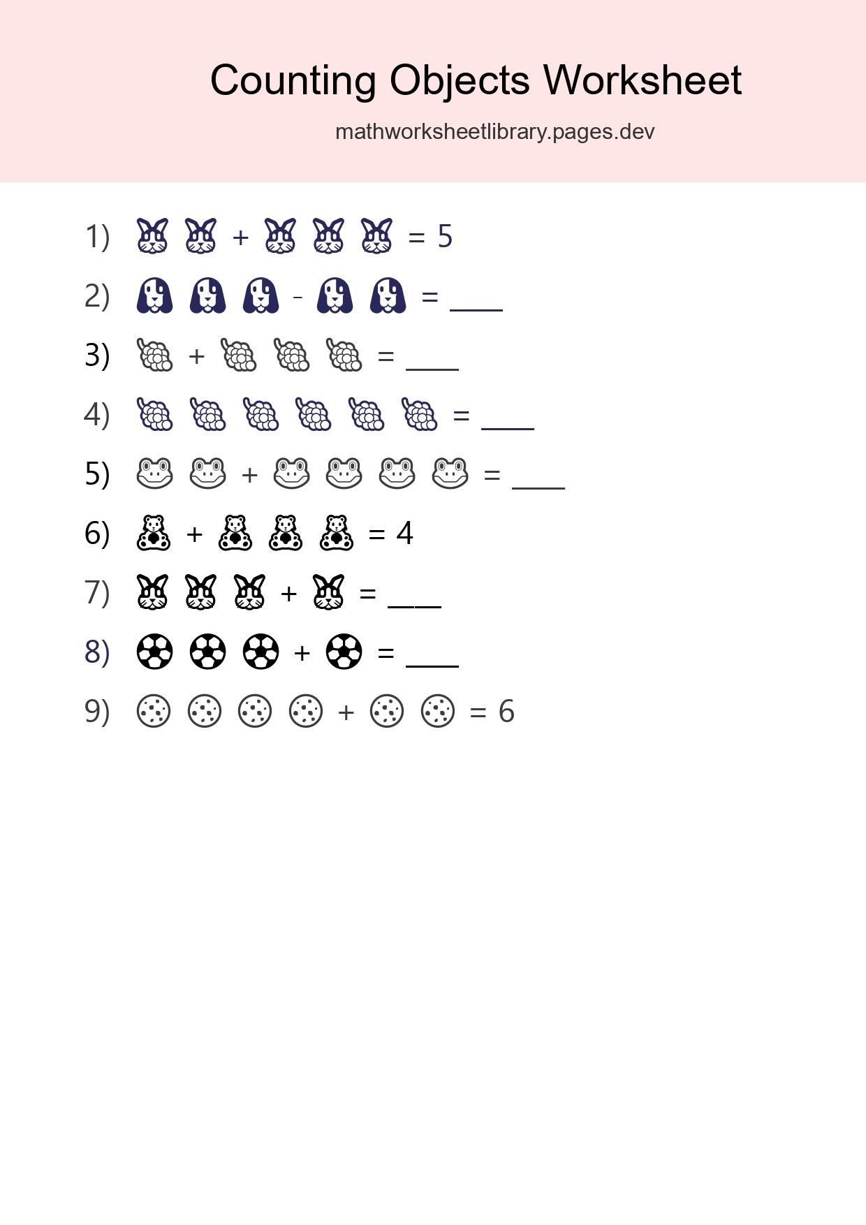 Kindergarten Count The Objects Worksheet - Part 33