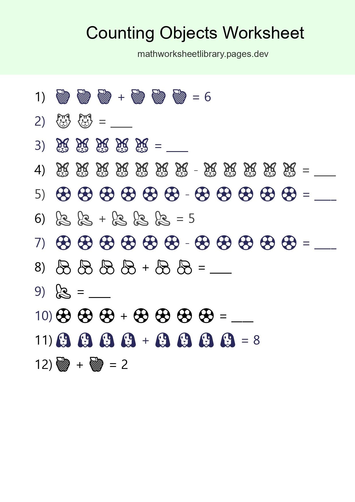 Learn Counting With Pictures Worksheet (Kindergarten) - Part 73