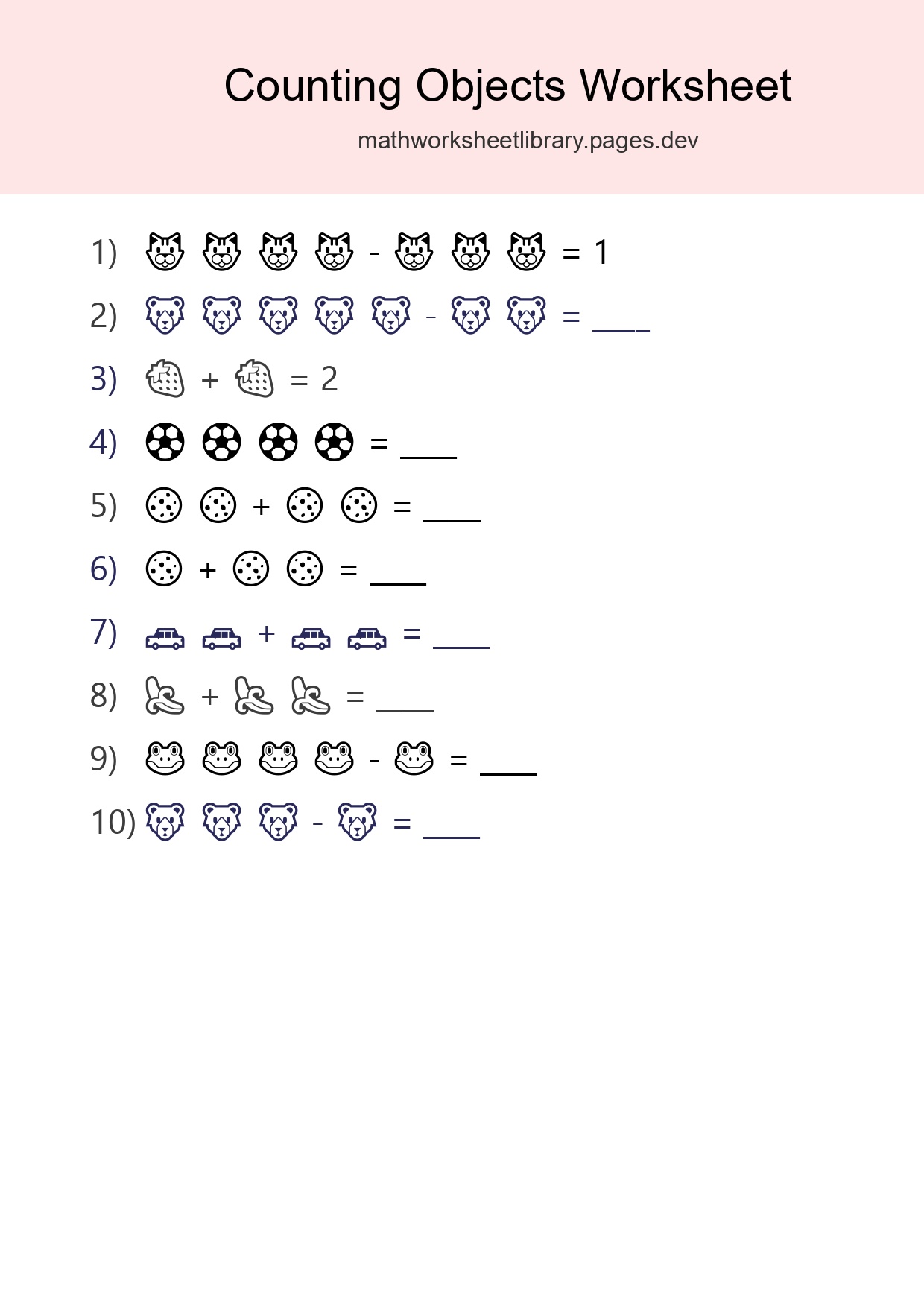 Learn Counting With Pictures Worksheet (Pre-K) - Part 113