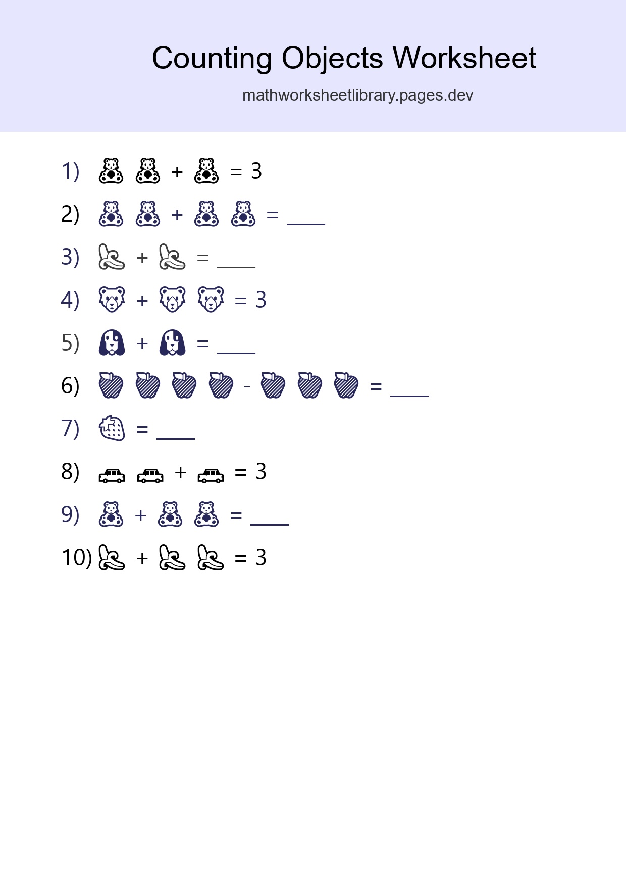 Pre-K Count The Objects Worksheet - Part 173