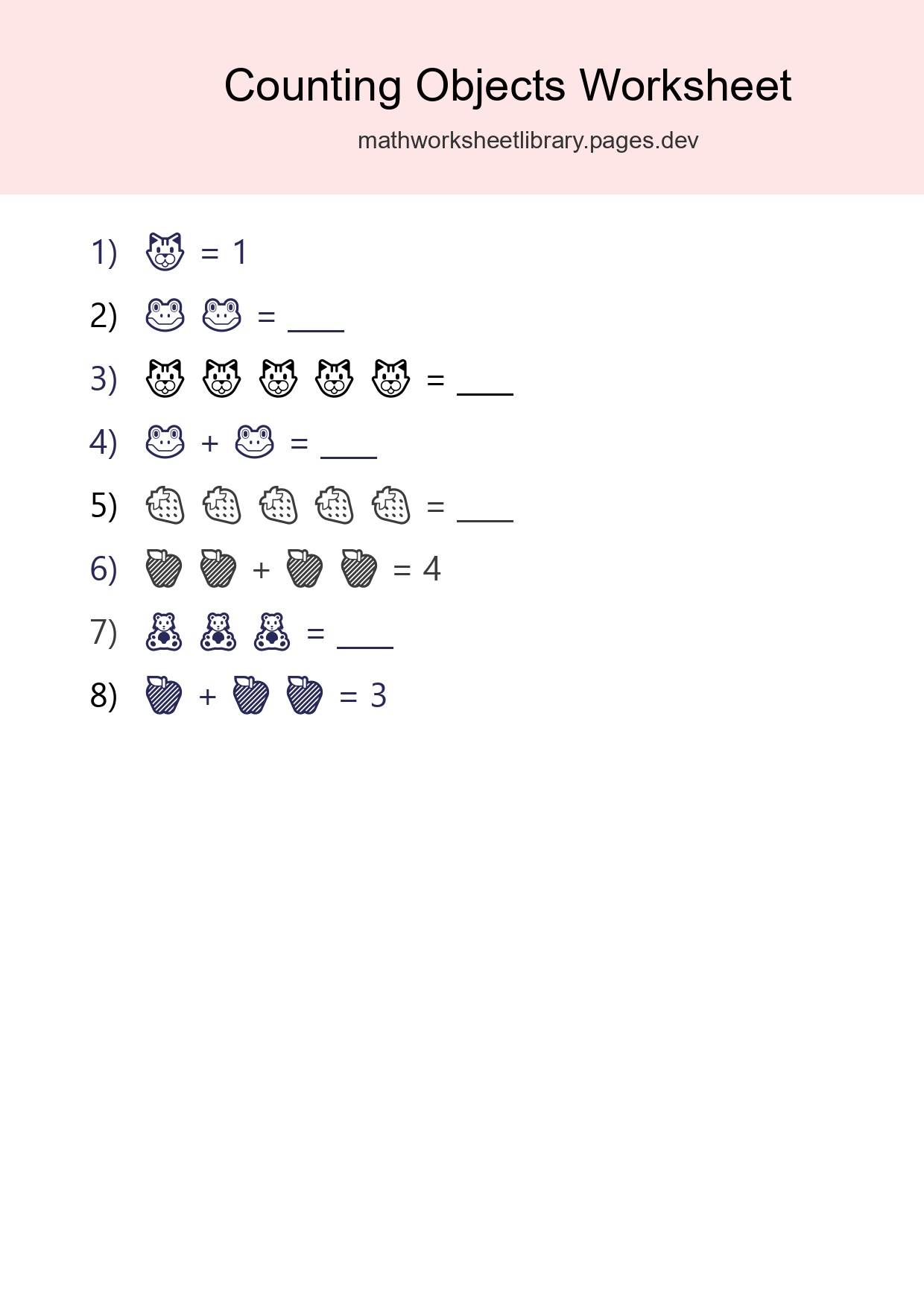 Pre-K Count The Objects Worksheet - Part 253