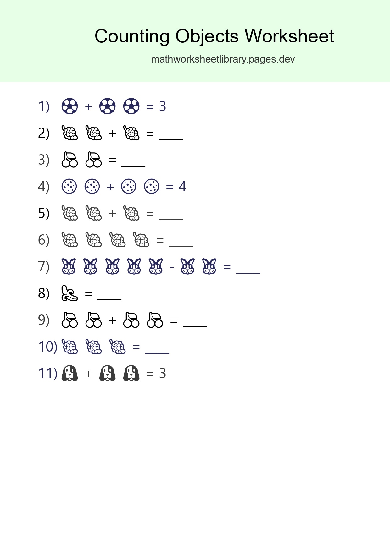 Pre-K Count The Objects Worksheet - Part 283